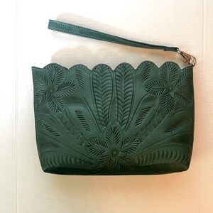 Leader in Leather green Clutch